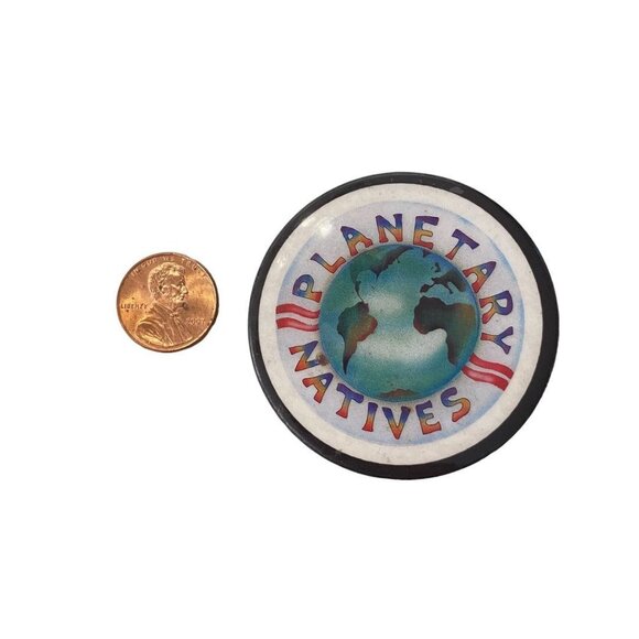 Pinback Button Planetary Natives 2.2" Diameter Earth Graphic Collectible - Picture 3 of 12